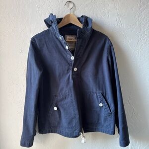 Cotton Hoodie Pullover Anorak Charcoal Blue S